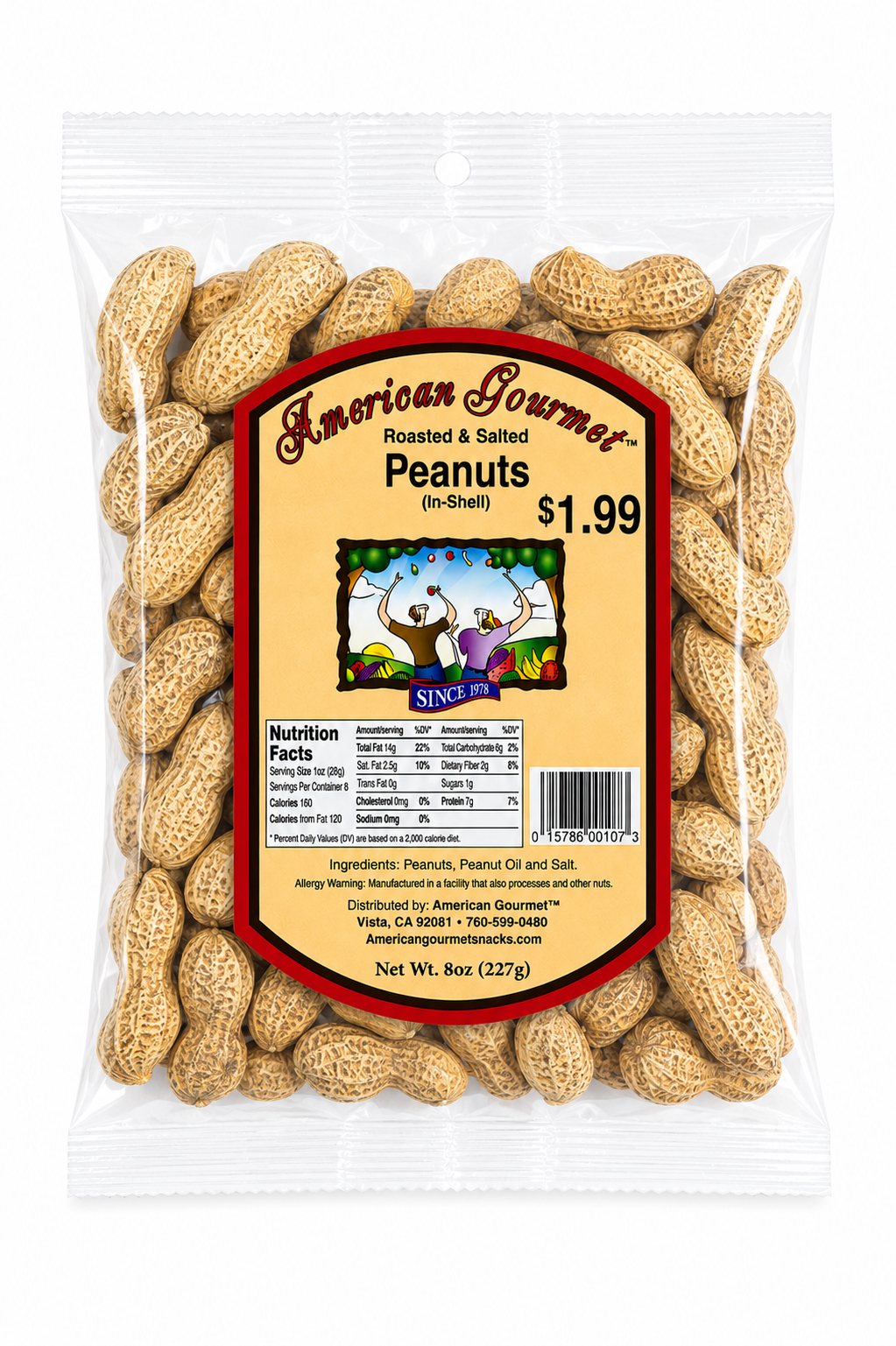 American Gourmet Roasted & Salted Peanuts (In-Shell) – 8 oz