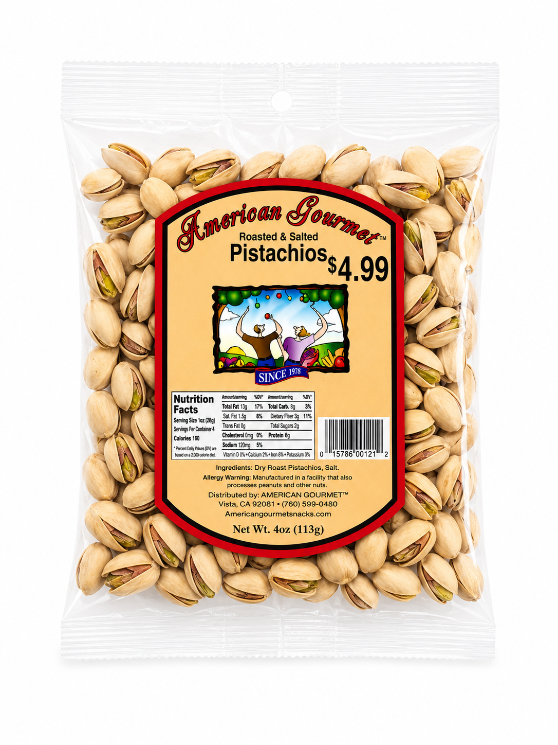 American Gourmet Roasted & Salted Pistachios – 8 oz